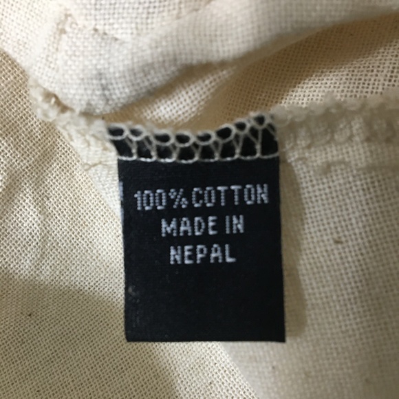 Dragonfly Short Sleeve Cotton Dress with Overlay in Green & Cream Size Large - Picture 9 of 12